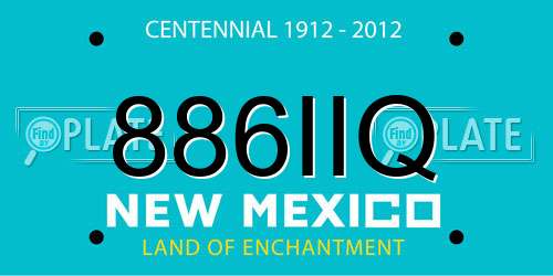 886IIQ New Mexico License Plate