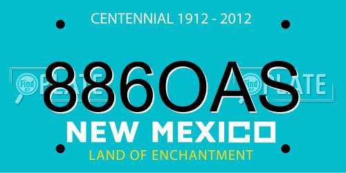 886OAS New Mexico License Plate