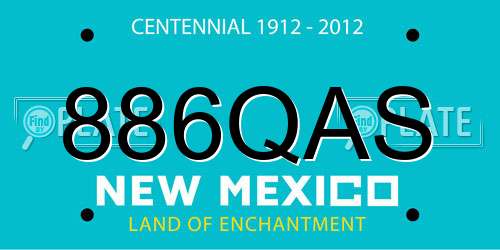 886QAS New Mexico License Plate