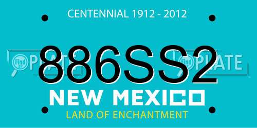 886SS2 New Mexico License Plate