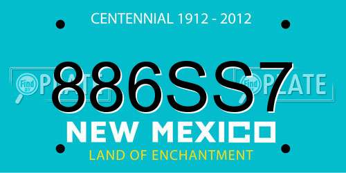 886SS7 New Mexico License Plate