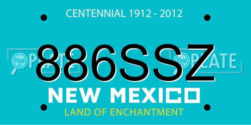886SSZ New Mexico License Plate