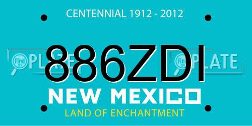 886ZDI New Mexico License Plate