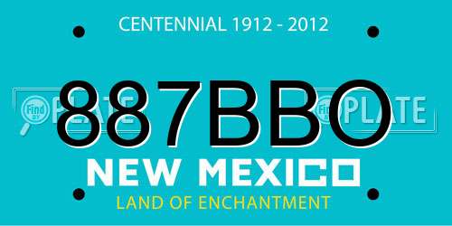 887BBO New Mexico License Plate