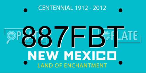 887FBT New Mexico License Plate