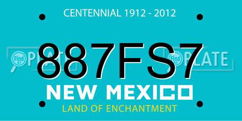 887FS7 New Mexico License Plate