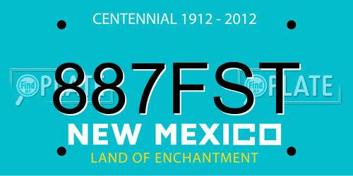 887FST New Mexico License Plate