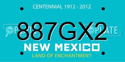 887GX2 New Mexico License Plate
