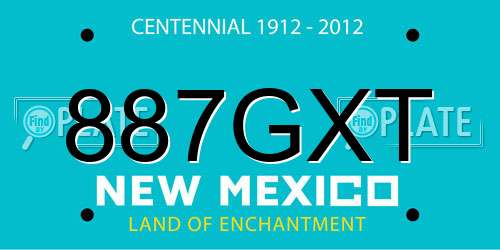 887GXT New Mexico License Plate