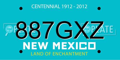 887GXZ New Mexico License Plate