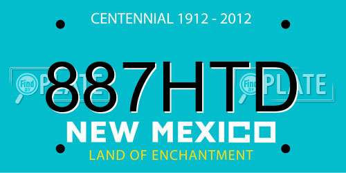 887HTD New Mexico License Plate