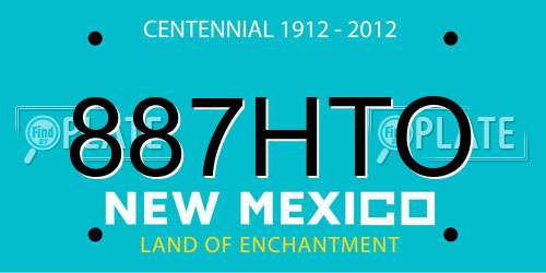 887HTO New Mexico License Plate