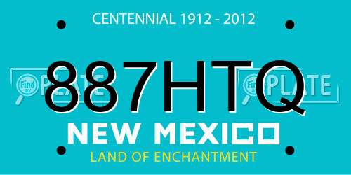 887HTQ New Mexico License Plate