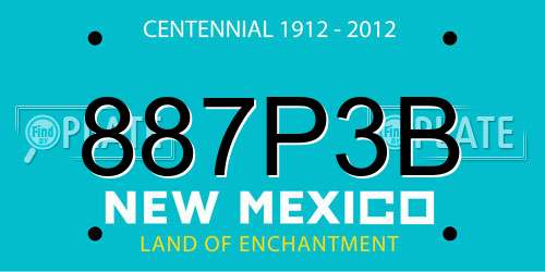 887P3B New Mexico License Plate