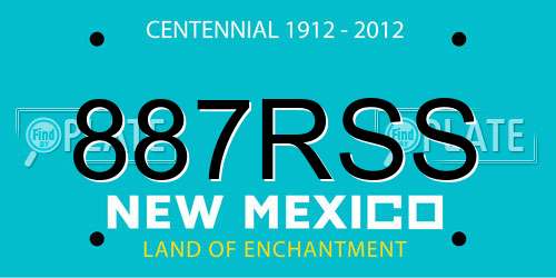 887RSS New Mexico License Plate