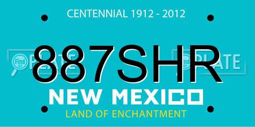 887SHR New Mexico License Plate