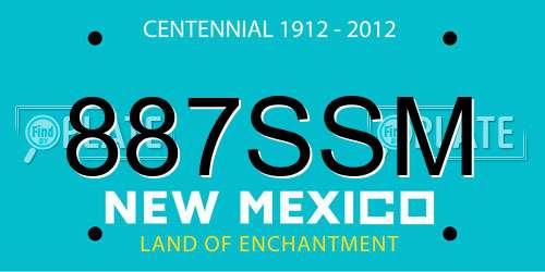887SSM New Mexico License Plate