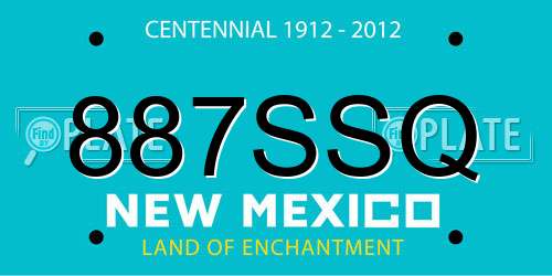 887SSQ New Mexico License Plate