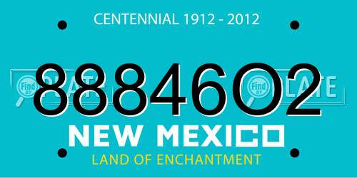 88846O2 New Mexico License Plate