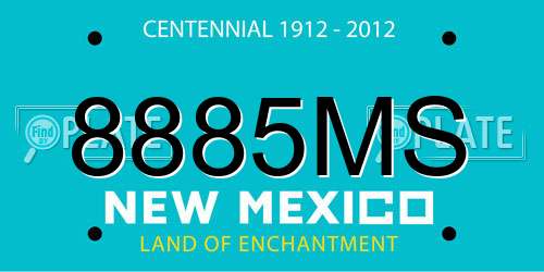 8885MS New Mexico License Plate
