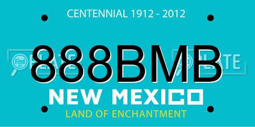 888BMB New Mexico License Plate