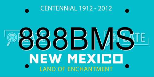 888BMS New Mexico License Plate