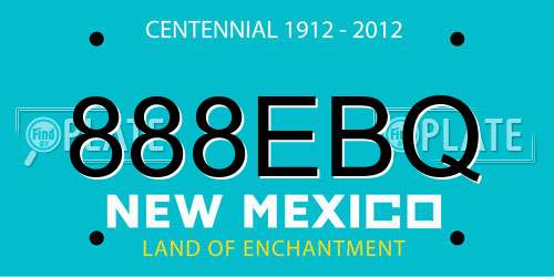 888EBQ New Mexico License Plate