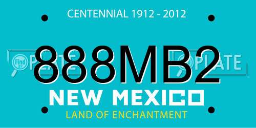 888MB2 New Mexico License Plate