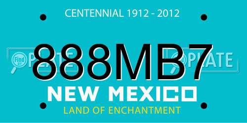 888MB7 New Mexico License Plate
