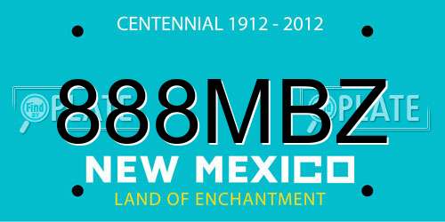 888MBZ New Mexico License Plate