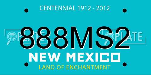 888MS2 New Mexico License Plate