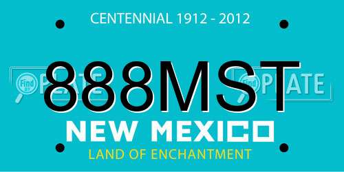 888MST New Mexico License Plate
