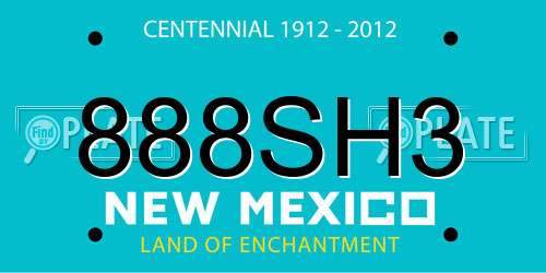 888SH3 New Mexico License Plate