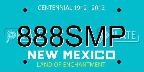 888SMP New Mexico License Plate