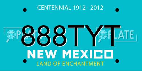 888TYT New Mexico License Plate