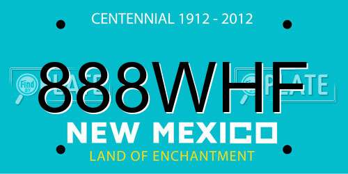 888WHF New Mexico License Plate