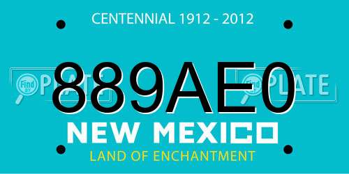 889AE0 New Mexico License Plate
