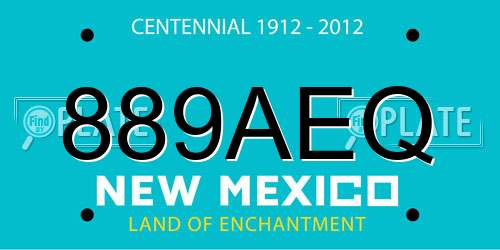 889AEQ New Mexico License Plate