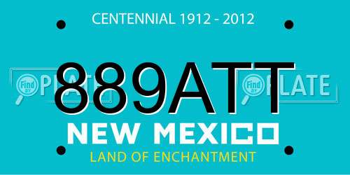 889ATT New Mexico License Plate