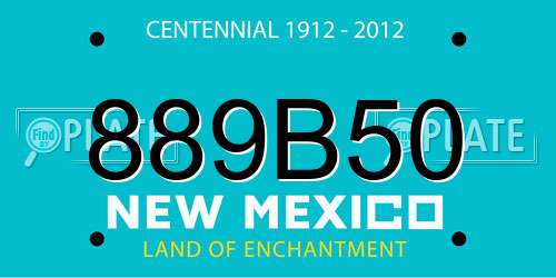 889B50 New Mexico License Plate