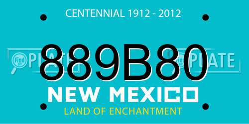889B80 New Mexico License Plate