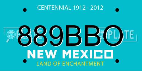 889BBO New Mexico License Plate