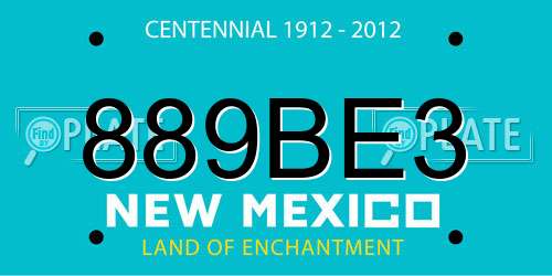 889BE3 New Mexico License Plate