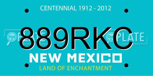 889RKC New Mexico License Plate