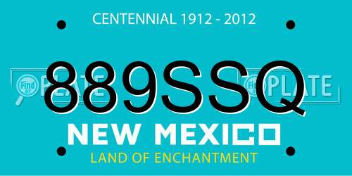 889SSQ New Mexico License Plate