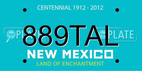 889TAL New Mexico License Plate