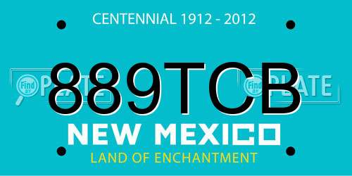 889TCB New Mexico License Plate