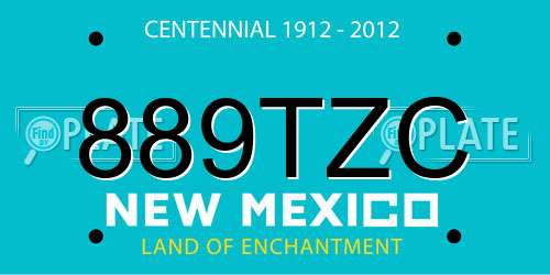 889TZC New Mexico License Plate