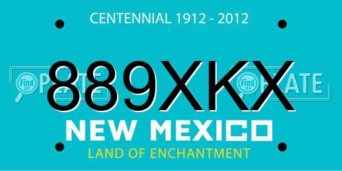889XKX New Mexico License Plate