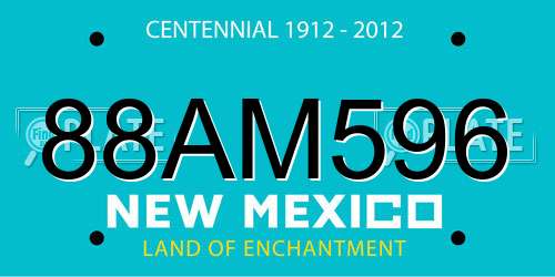88AM596 New Mexico License Plate